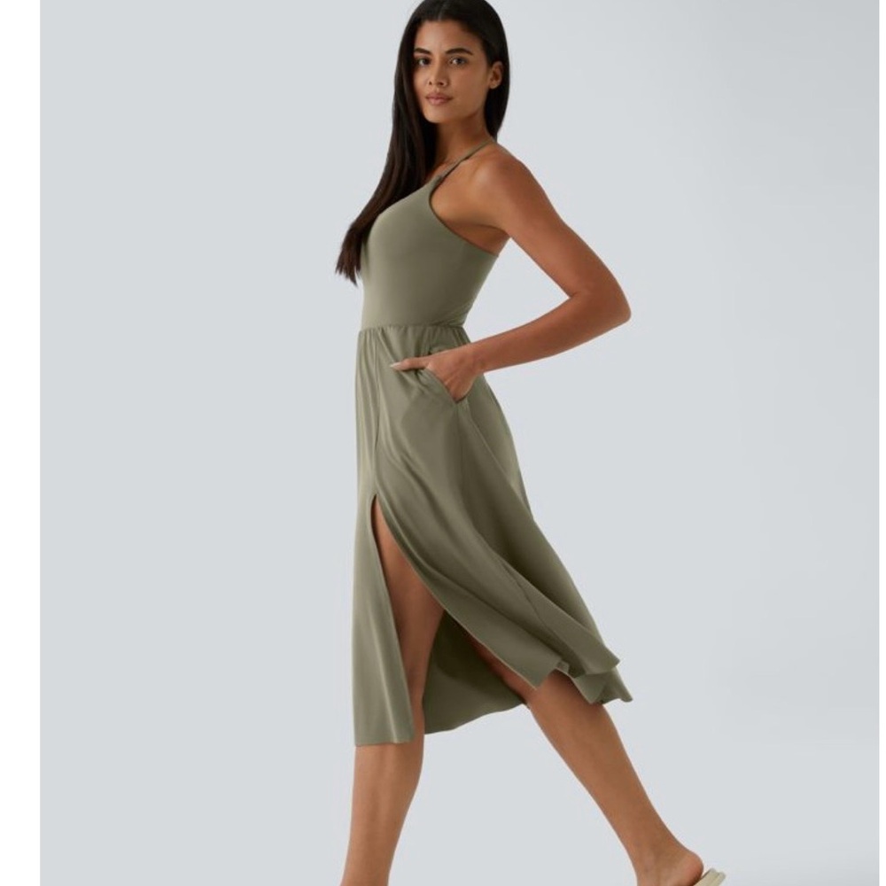 HALARA Olive Green Midi Dress - Picture 4 of 11